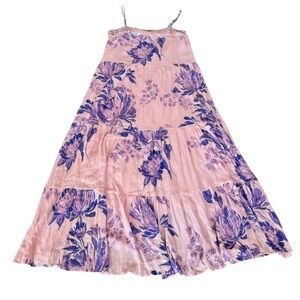 Vici Pink and Purple Floral Lace Maxi Dress Rayon SZ Medium